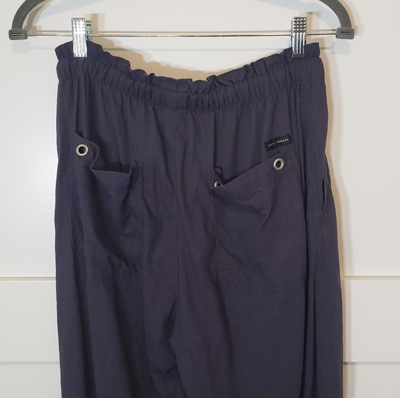 Social Standard By Sanctuary Linen Blend Jogger Pants Size Small Blue - Picture 10 of 13